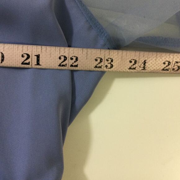 BLOOMCHIC 18-20 2X Plus Baby Blue V Neck Elastic Waist Tulle Midi Dress NWT B100 - Picture 4 of 9